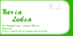 maria luksa business card